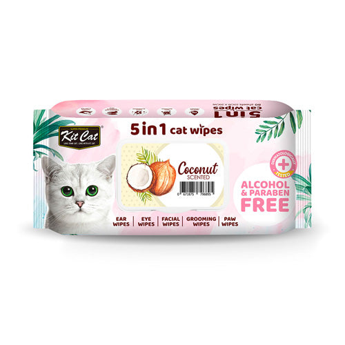 Kit Cat 5 in 1 Cat Wipes - Coconut