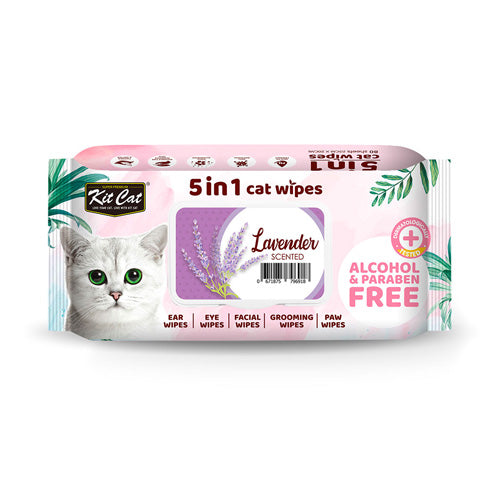 Kit Cat 5 in 1 Cat Wipes - Lavender