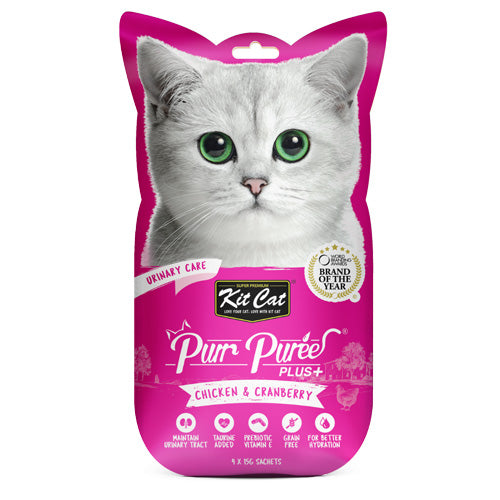 Kit Cat Purr Puree Plus+ Chicken and Cranberry