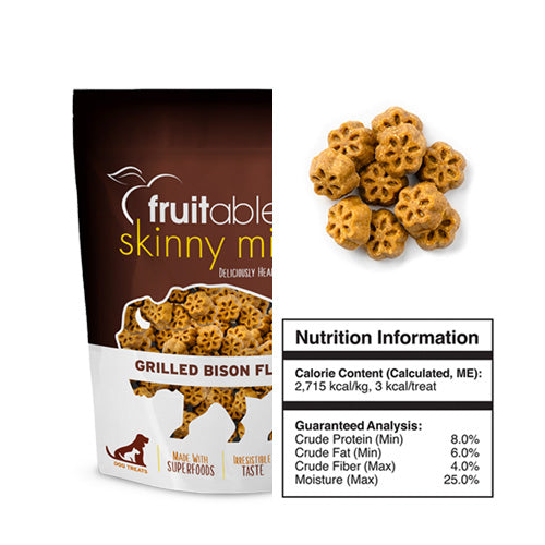 Fruitables® Skinny Minis Grilled Bison Flavor Dog Treats - Pooch Pet Stores LLC