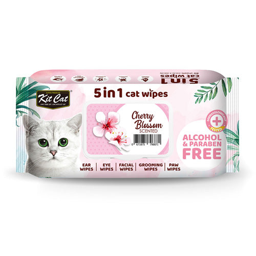Kit Cat 5 in 1 Cat Wet Wipes - Pooch Pet Stores LLC