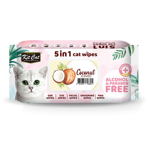 Kit Cat 5 in 1 Cat Wet Wipes - Pooch Pet Stores LLC