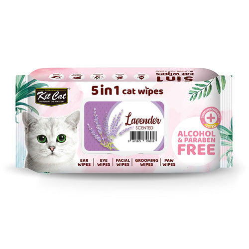 Kit Cat 5 in 1 Cat Wet Wipes - Pooch Pet Stores LLC