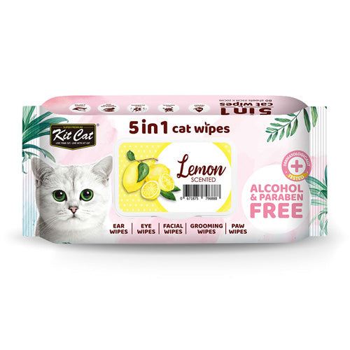 Kit Cat 5 in 1 Cat Wet Wipes - Pooch Pet Stores LLC