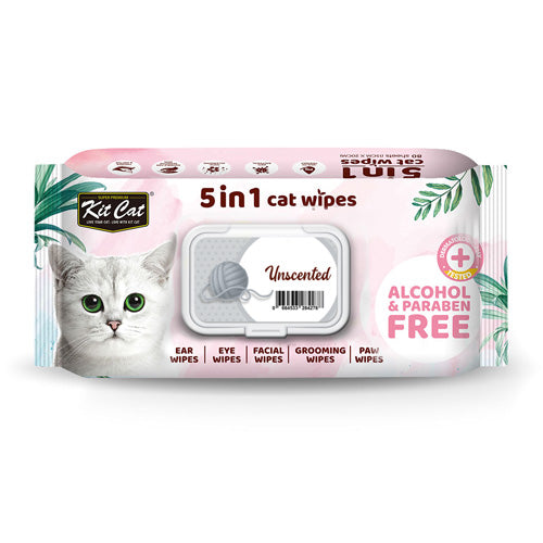 Kit Cat 5 in 1 Cat Wet Wipes - Pooch Pet Stores LLC