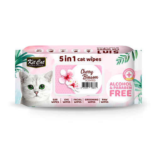 Kit Cat 5 in 1 Cat Wipes - Cherry Blossom