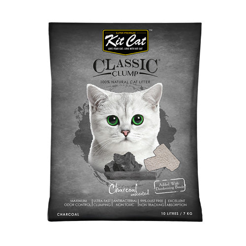 Kit Cat Classic Clump Cat Litter – Charcoal (10 Litres)