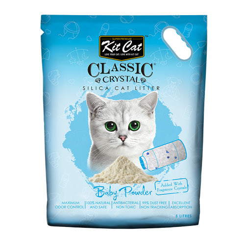 Kit Cat Classic Crystal Cat Litter – Baby Powder (5 Litres)
