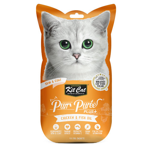 Kit Cat Purr Puree Plus+ Chicken & Fish Oil