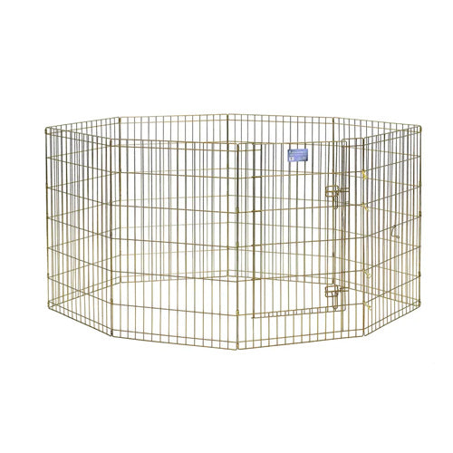 MidWest Foldable Exercise Pen With Door - Gold Zinc