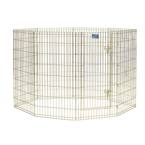 MidWest Foldable Exercise Pen With Door - Gold Zinc