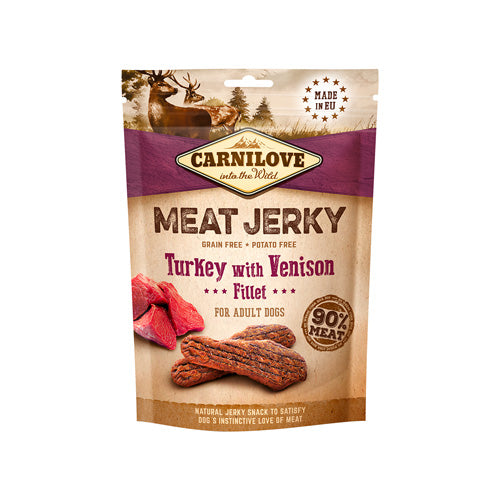Carnilove Jerky Snack Turkey With Venison Fillet for Adult Dogs