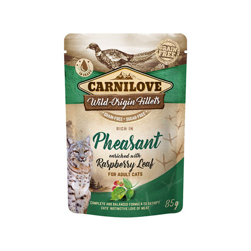 Carnilove Pheasant Enriched With Raspberry Leaves For Adult Cats (Wet Food Pouches)