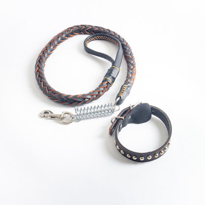 Moños Leather Dog Collar & Leash Set